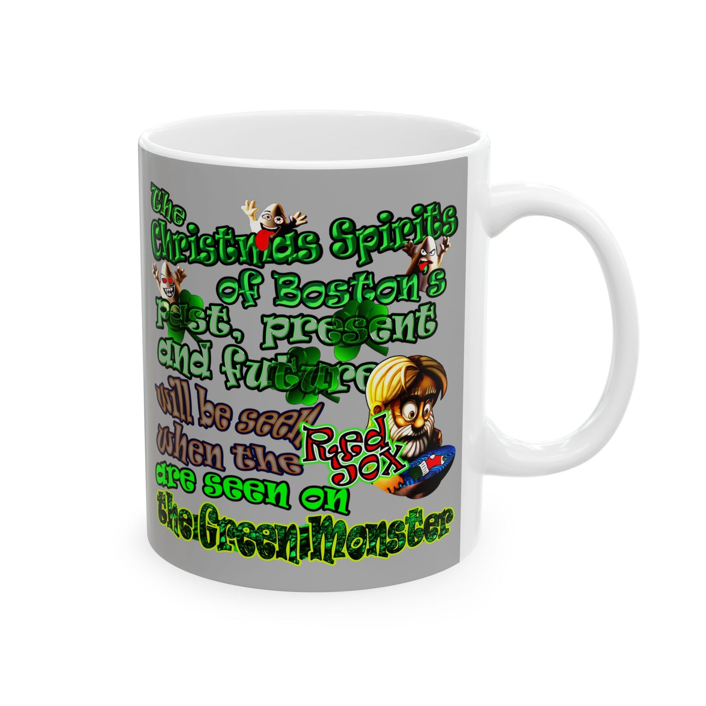 christmas spirits of boston - White Mug (light grey)