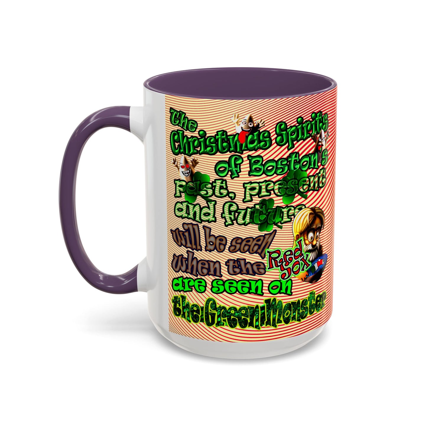 christmas spirits of boston - Accent Mug (yellow-orange wave)