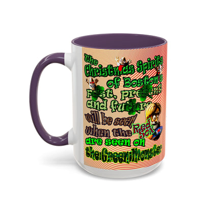christmas spirits of boston - Accent Mug (yellow-orange wave)