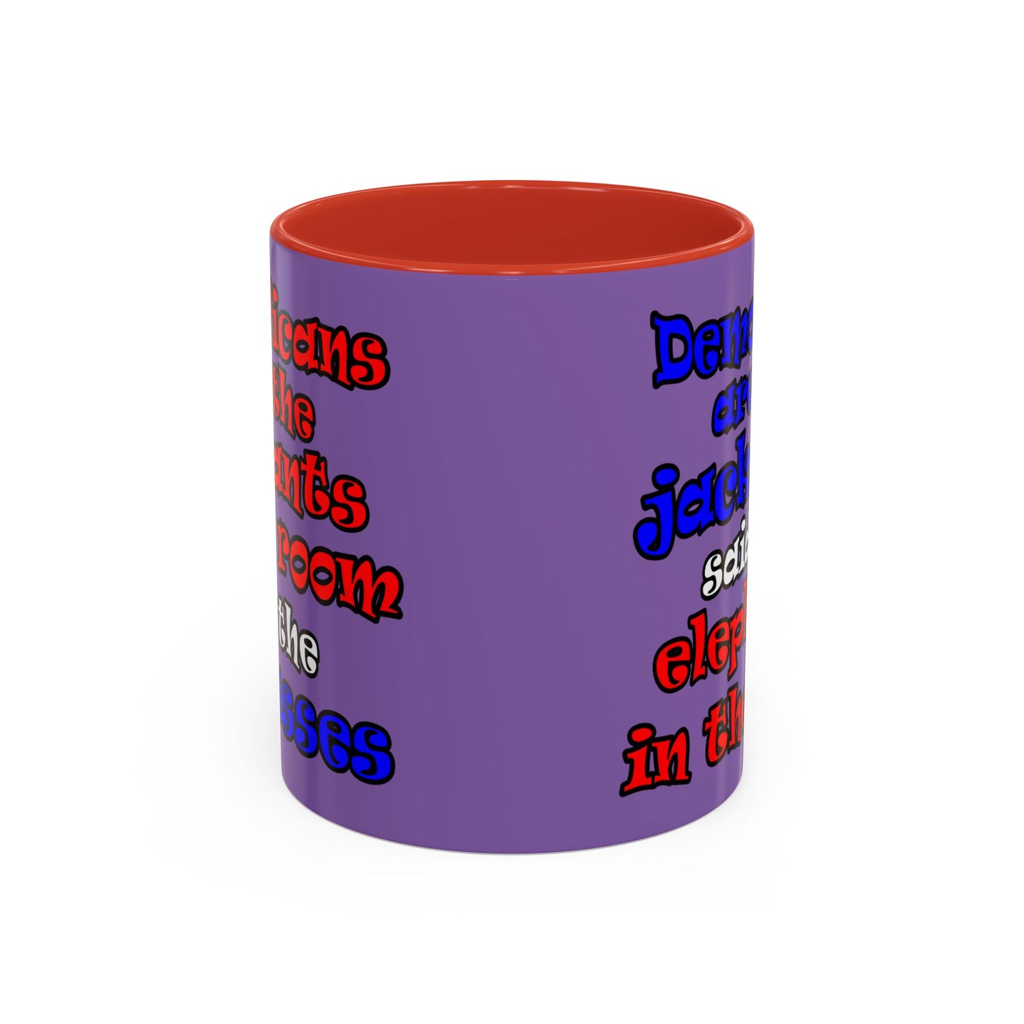 donkeys and elephants - Accent Mug (light purple)