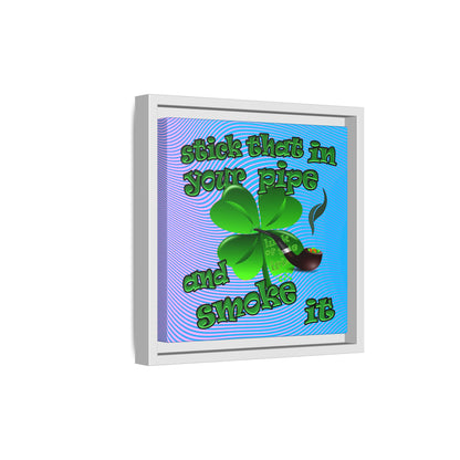 stick that in your pipe and smoke it - framed canvas art (light blue-purple wave)