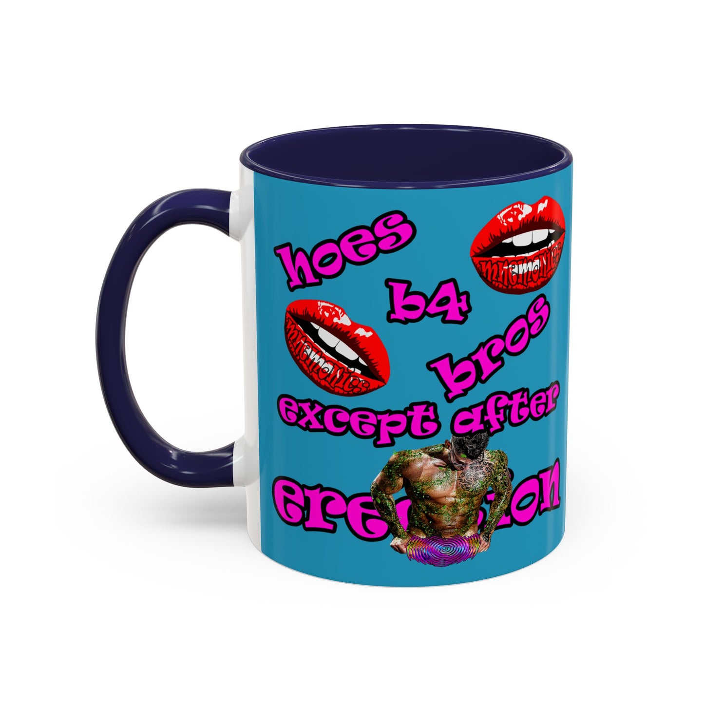 hoes b4 bros - Accent Mug (turquoise)