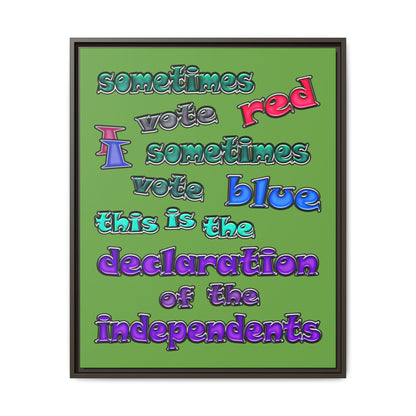 declaration of the independents - framed canvas art (green)