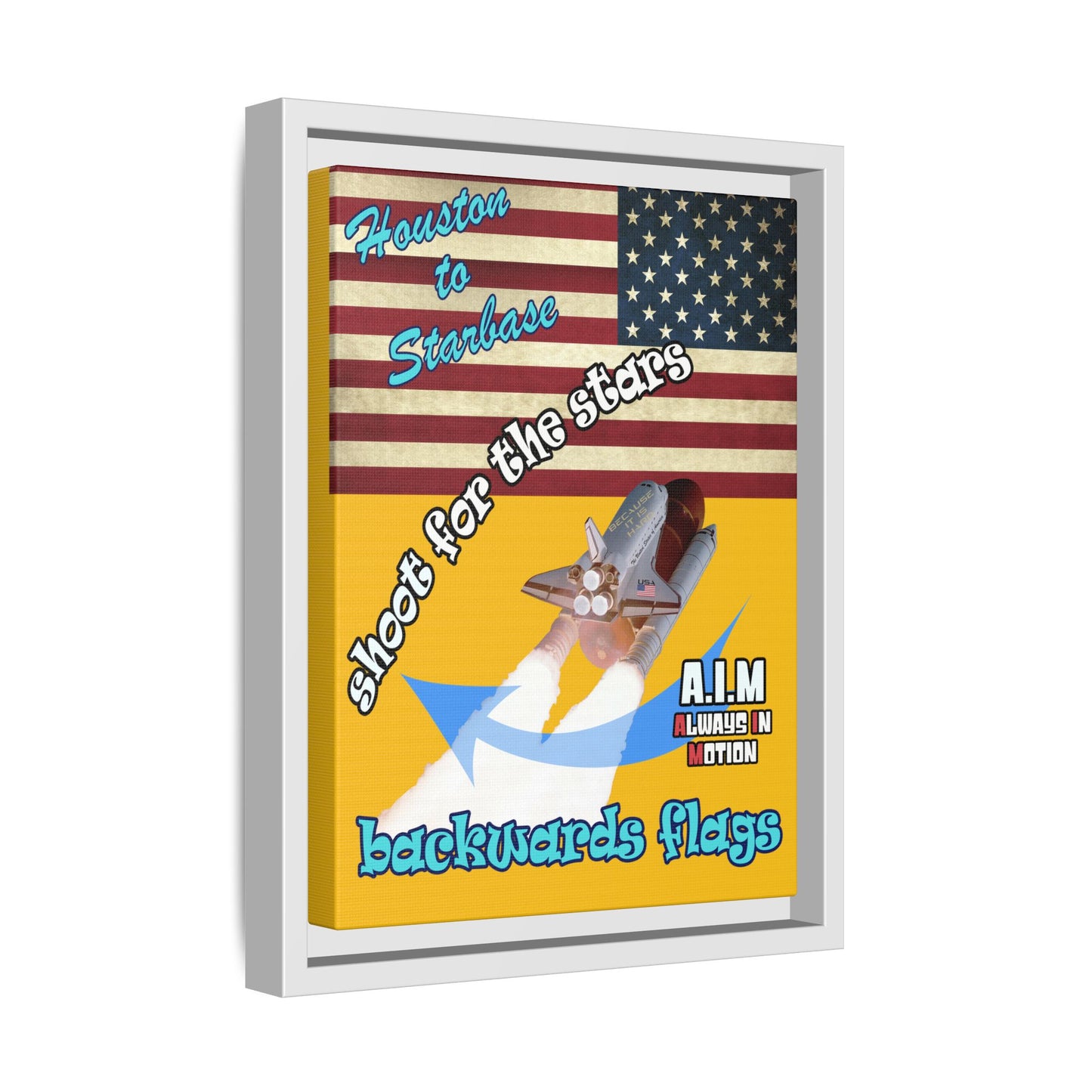 shoot for the stars - framed canvas art (yellow)