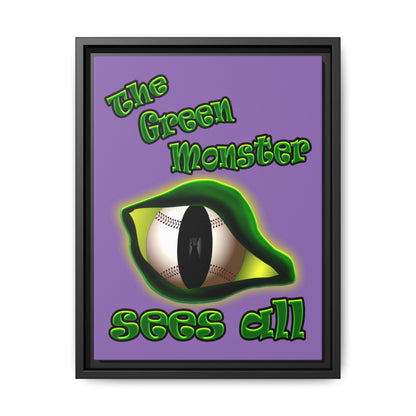 green monster - framed canvas art (light purple)