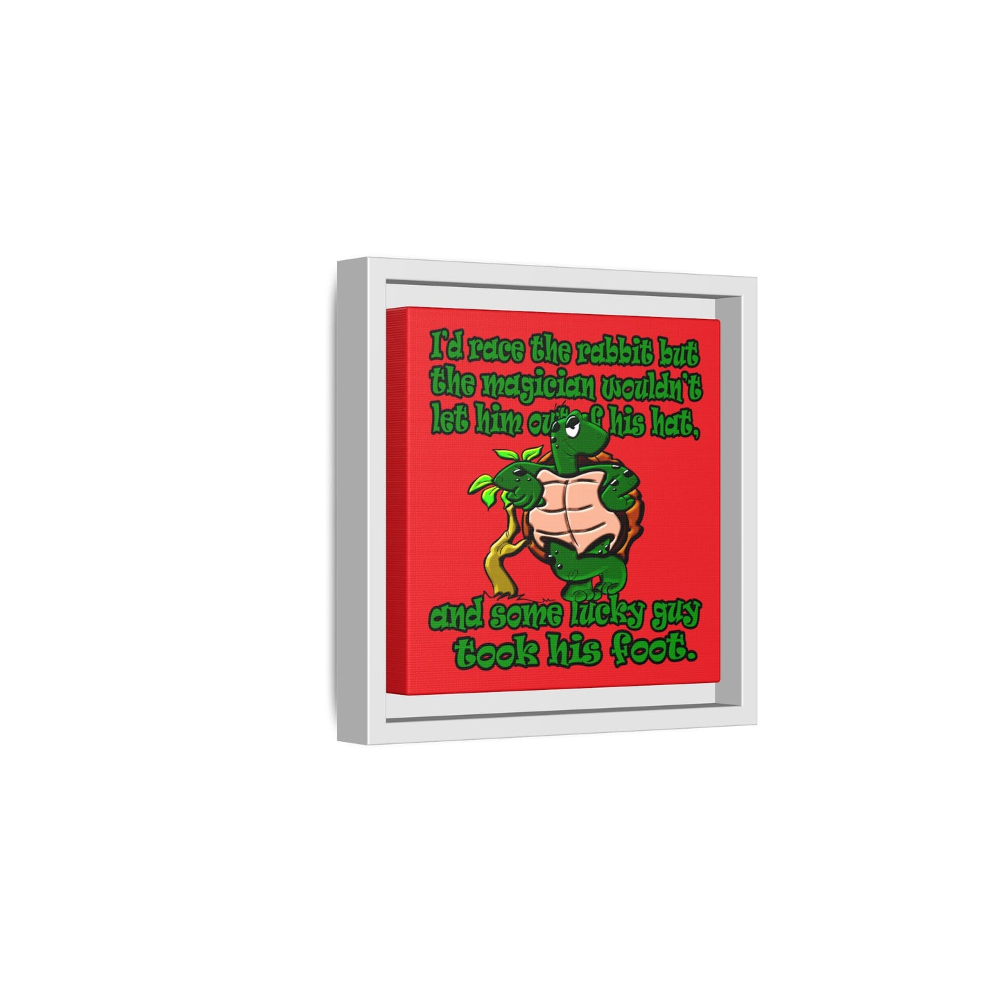 turtle race - framed canvas art (red)
