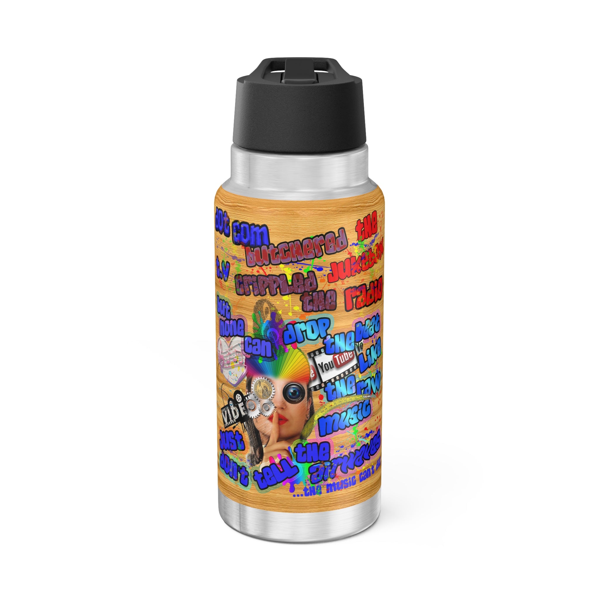 drop the beat - Gator Tumbler, 32oz  (butterscotch wood finish)