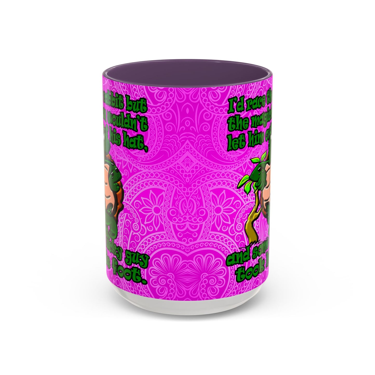 turtle race - Accent Mug (pink swirl)