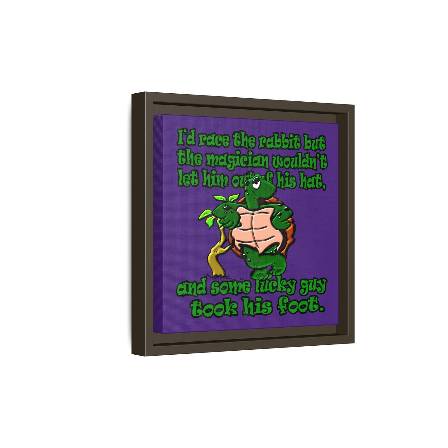 turtle race - framed canvas art (purple)
