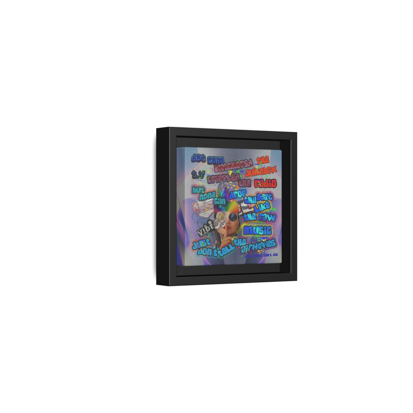 drop the beat - framed canvas art (grey-pink wave)
