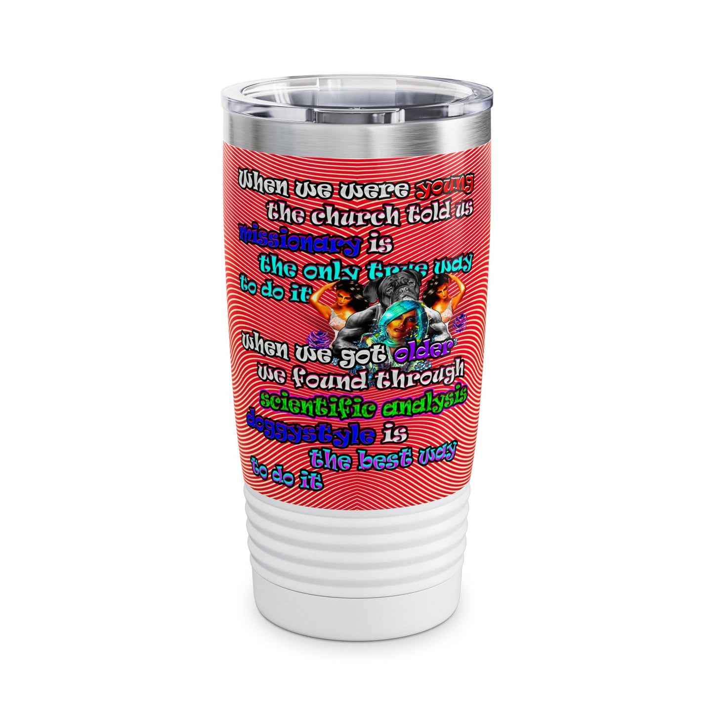 doggystyle - Ringneck Tumbler, 20oz (yellow-orange wave)