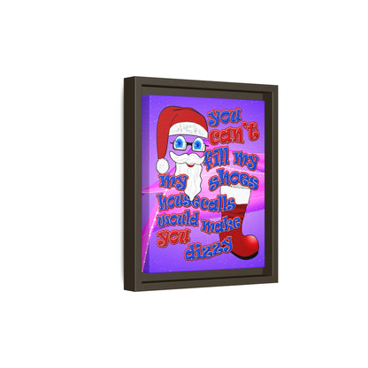 santa's shoes - framed canvas art (purple-pink wave)