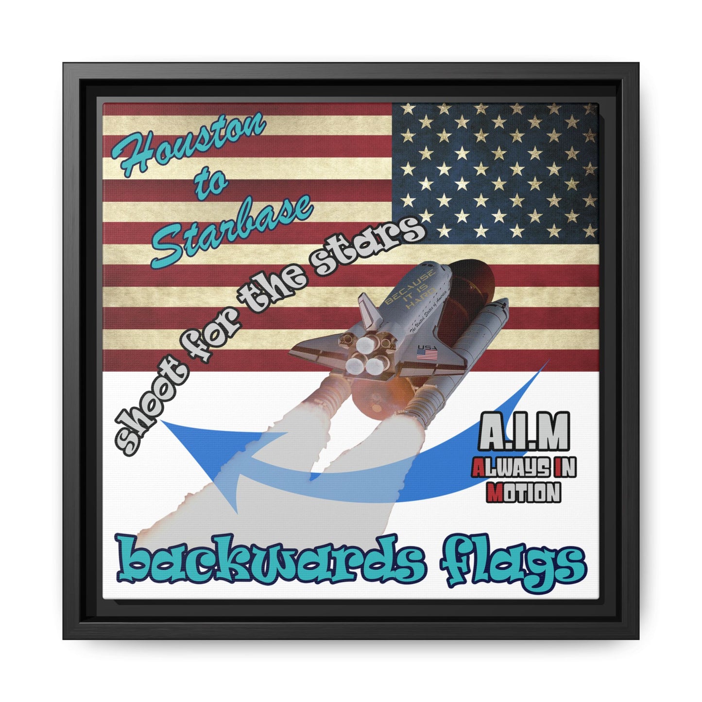 shoot for the stars - framed canvas art (white)