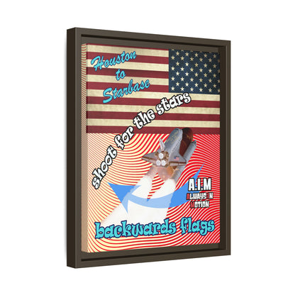 shoot for the stars - framed canvas art (yellow-orange wave)