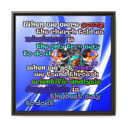doggystyle - framed canvas art (blue-white wave)