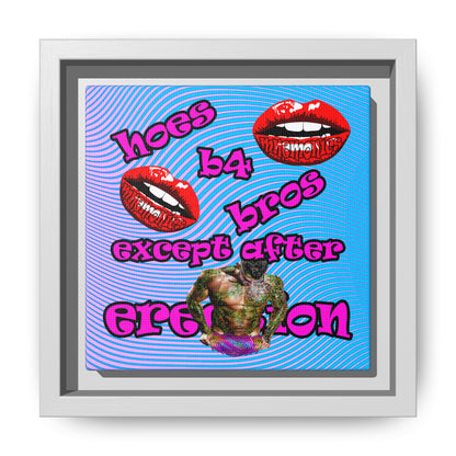 hoes b4 bros - framed canvas art (light blue-purple wave)