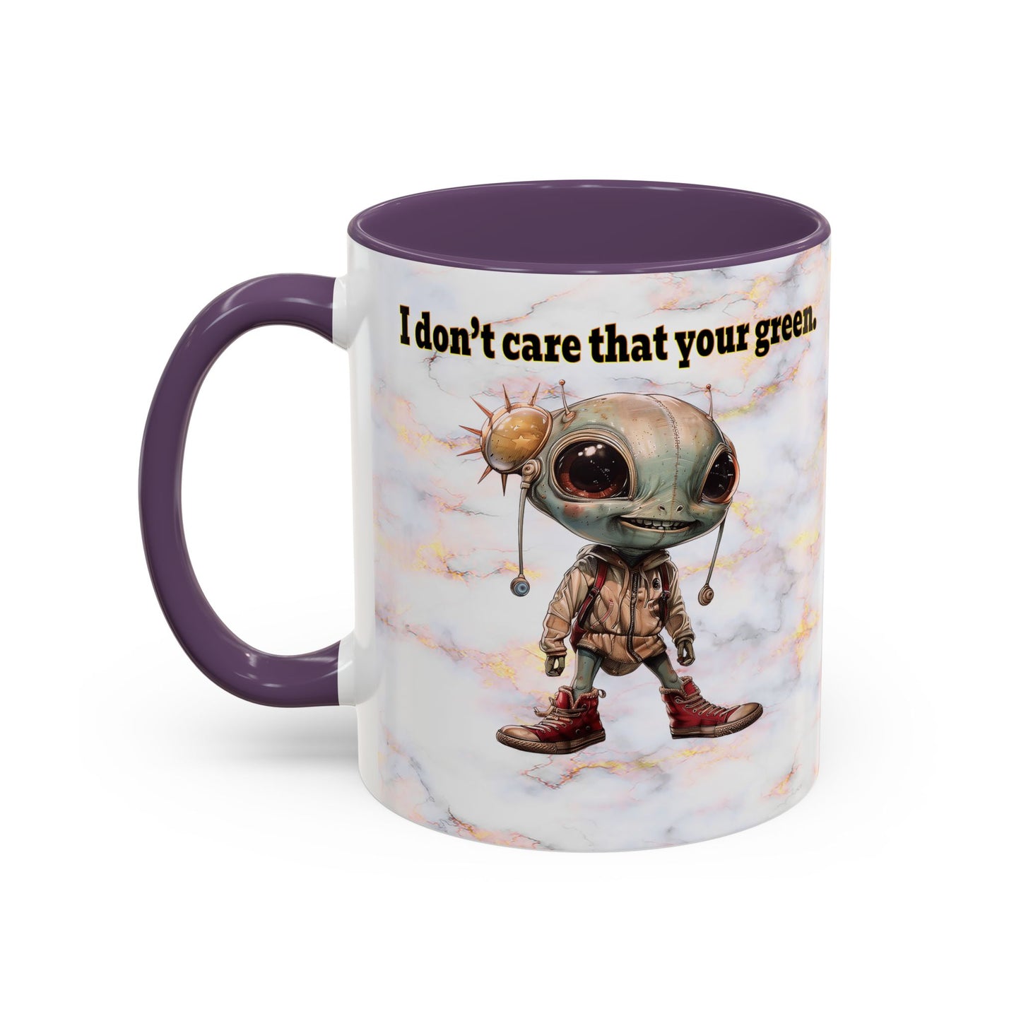 I don't care that your grey - Accent Mug (white marble)