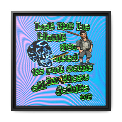 og - framed canvas art (light blue-purple wave)