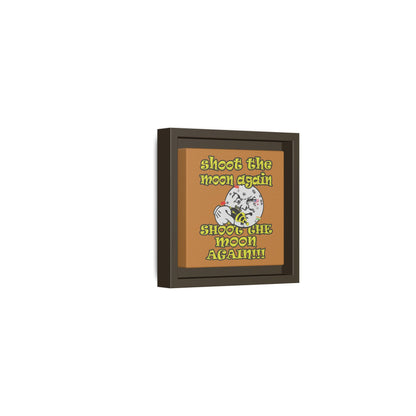 shoot the moon again - framed canvas art (light brown)