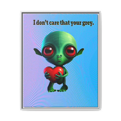 I don't care that your grey - framed canvas art (light blue-purple wave)