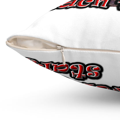 defy conquer reach - Spun Polyester Square Pillow - (white)
