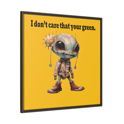 I don't care that your green - framed canvas art (yellow)