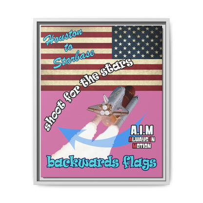 shoot for the stars - framed canvas art (light pink)