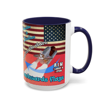 shoot for the stars - Accent Mug (yellow-orange wave)