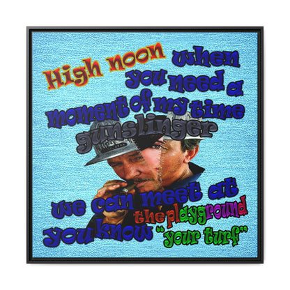 high noon - framed canvas art (faded blue)
