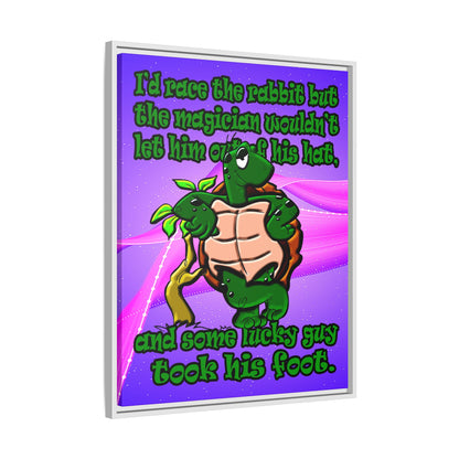 turtle race - framed canvas art (purple-pink wave)