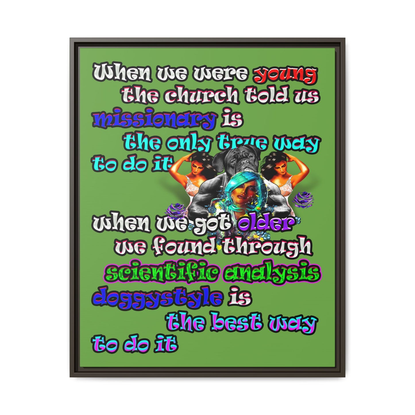 doggystyle - framed canvas art (green)