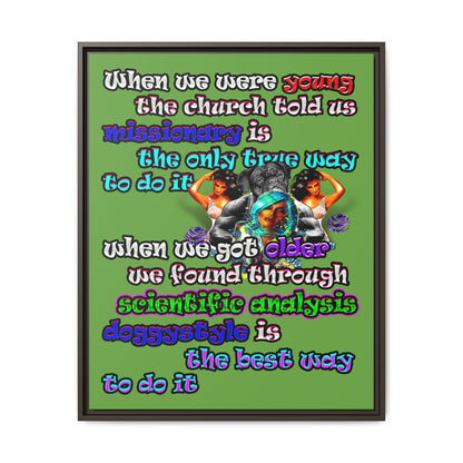 doggystyle - framed canvas art (green)