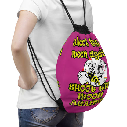 shoot the moon again - Drawstring Bag (pink)
