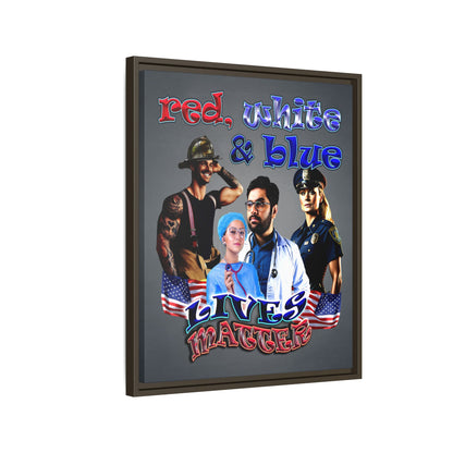 rw&b lives matter - framed canvas art (grey-light grey)