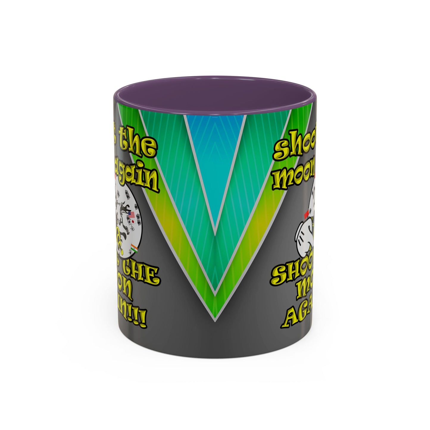 shoot the moon again - Accent Mug (rainbow split)