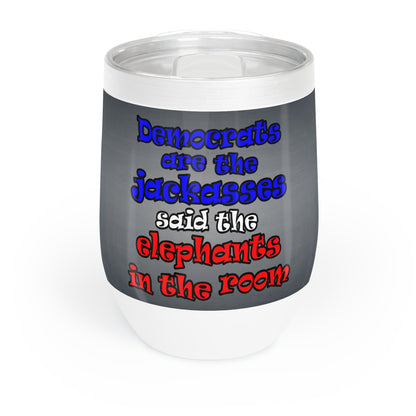 donkeys and elephants - Chill Wine Tumbler (grey-light grey)
