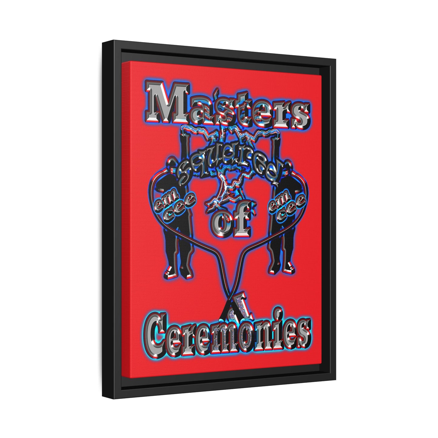 em cee squared - framed canvas art (red)