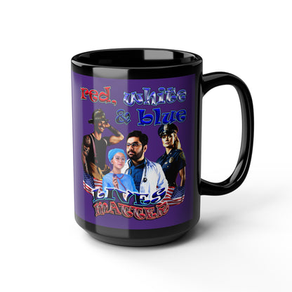 rw&b lives matter - Black Mug (purple)