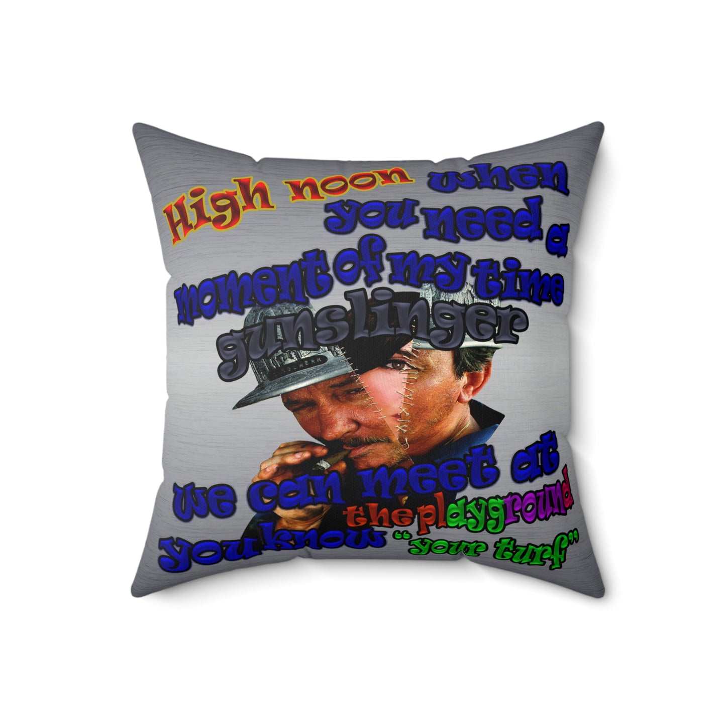 high noon - Faux Suede Square Pillow - (brushed nickel)