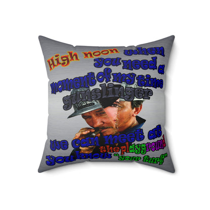 high noon - Faux Suede Square Pillow - (brushed nickel)