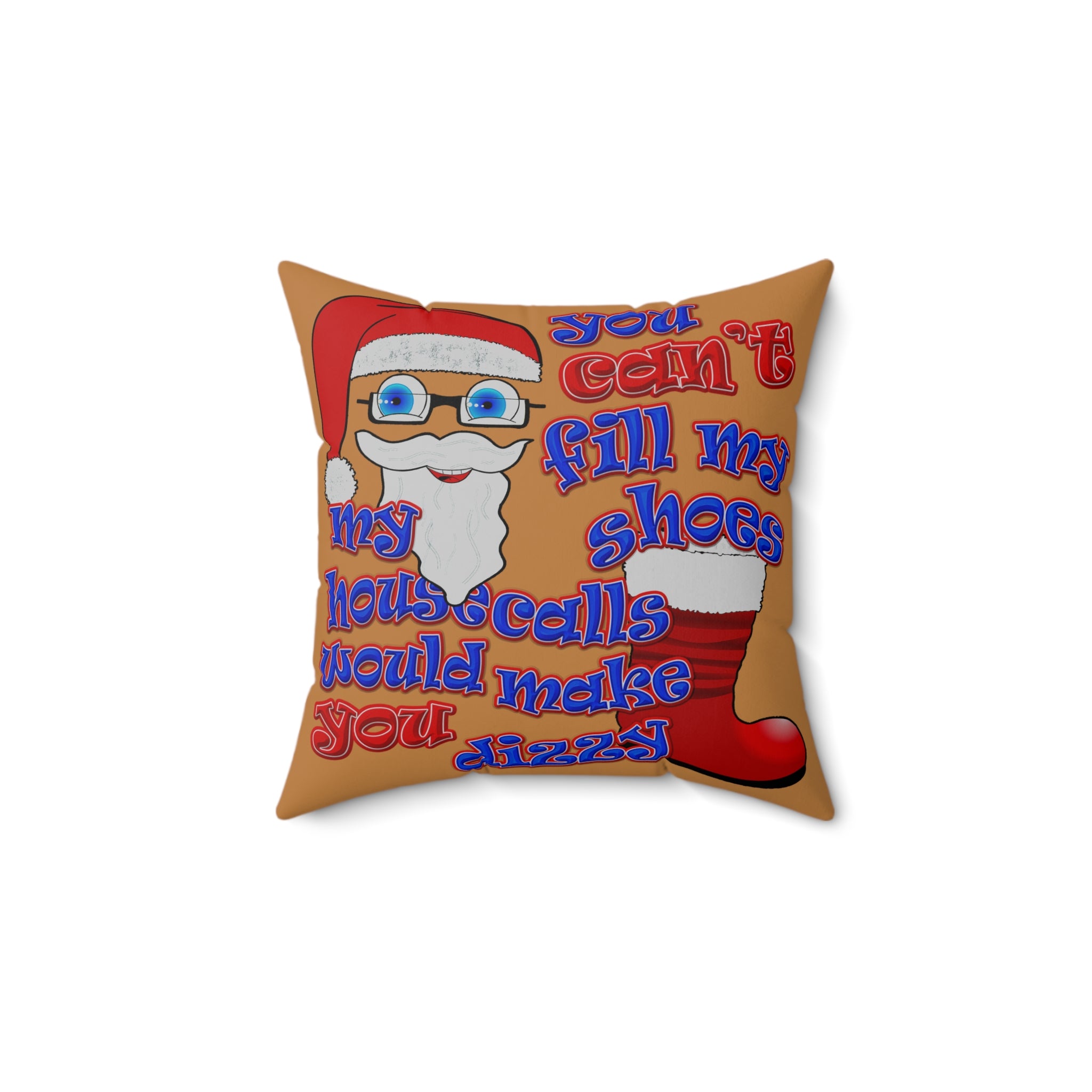 santa's shoes - Spun Polyester Square Pillow - (light brown)
