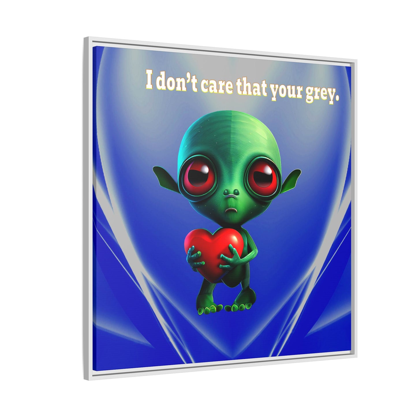 I don't care that your grey - framed canvas art (blue-white wave)