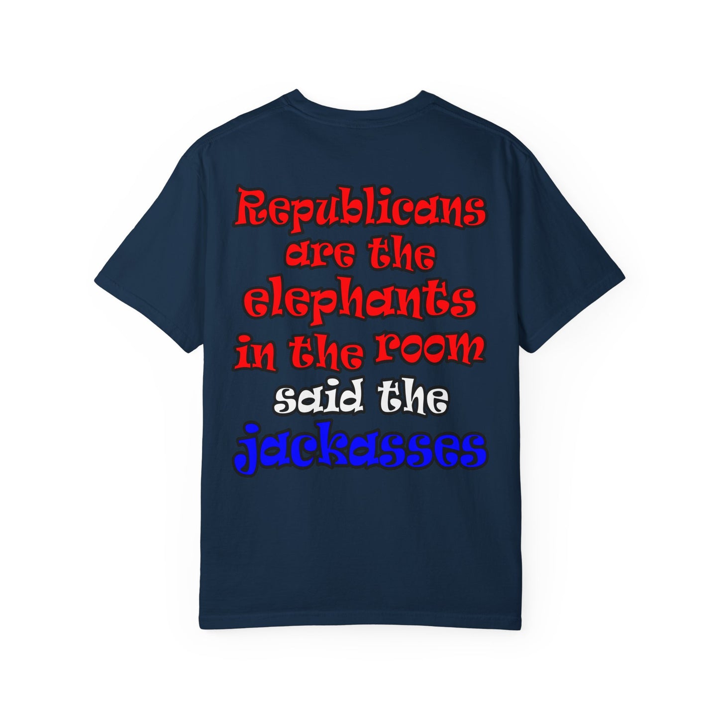 donkeys and elephants - Unisex Garment-Dyed T-shirt