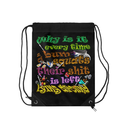 the bum's shit - Drawstring Bag (black)
