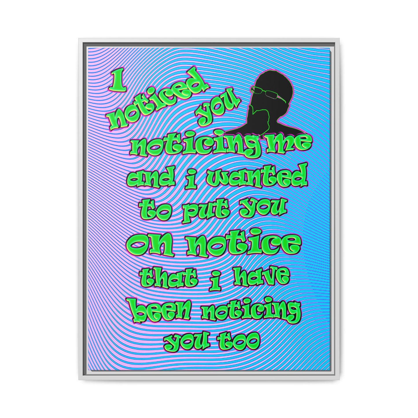 noticed you noticing - framed canvas art (light blue-purple wave)