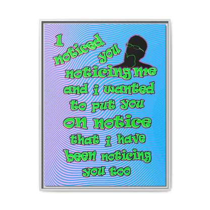 noticed you noticing - framed canvas art (light blue-purple wave)