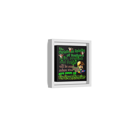 christmas spirits of boston - framed canvas art (black)