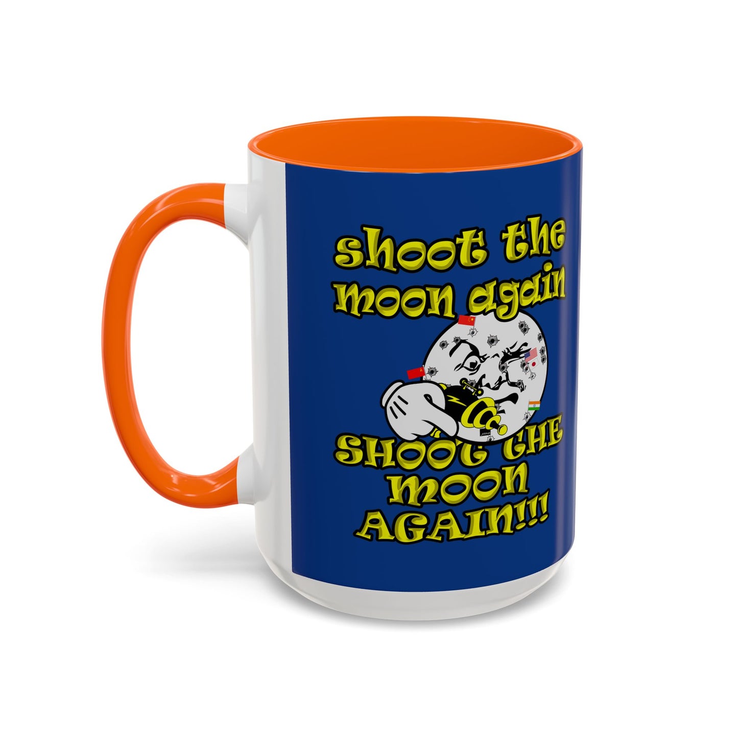 shoot the moon again - Accent Mug (dark blue)