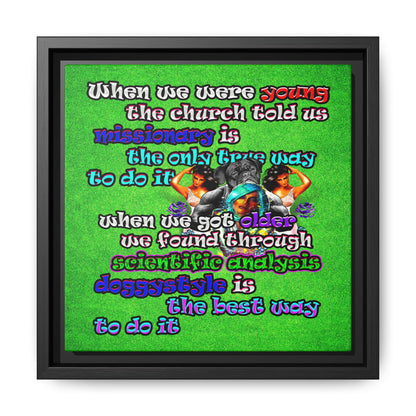 doggystyle - framed canvas art (green turf)