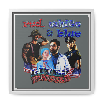 rw&b lives matter - framed canvas art (dark grey)